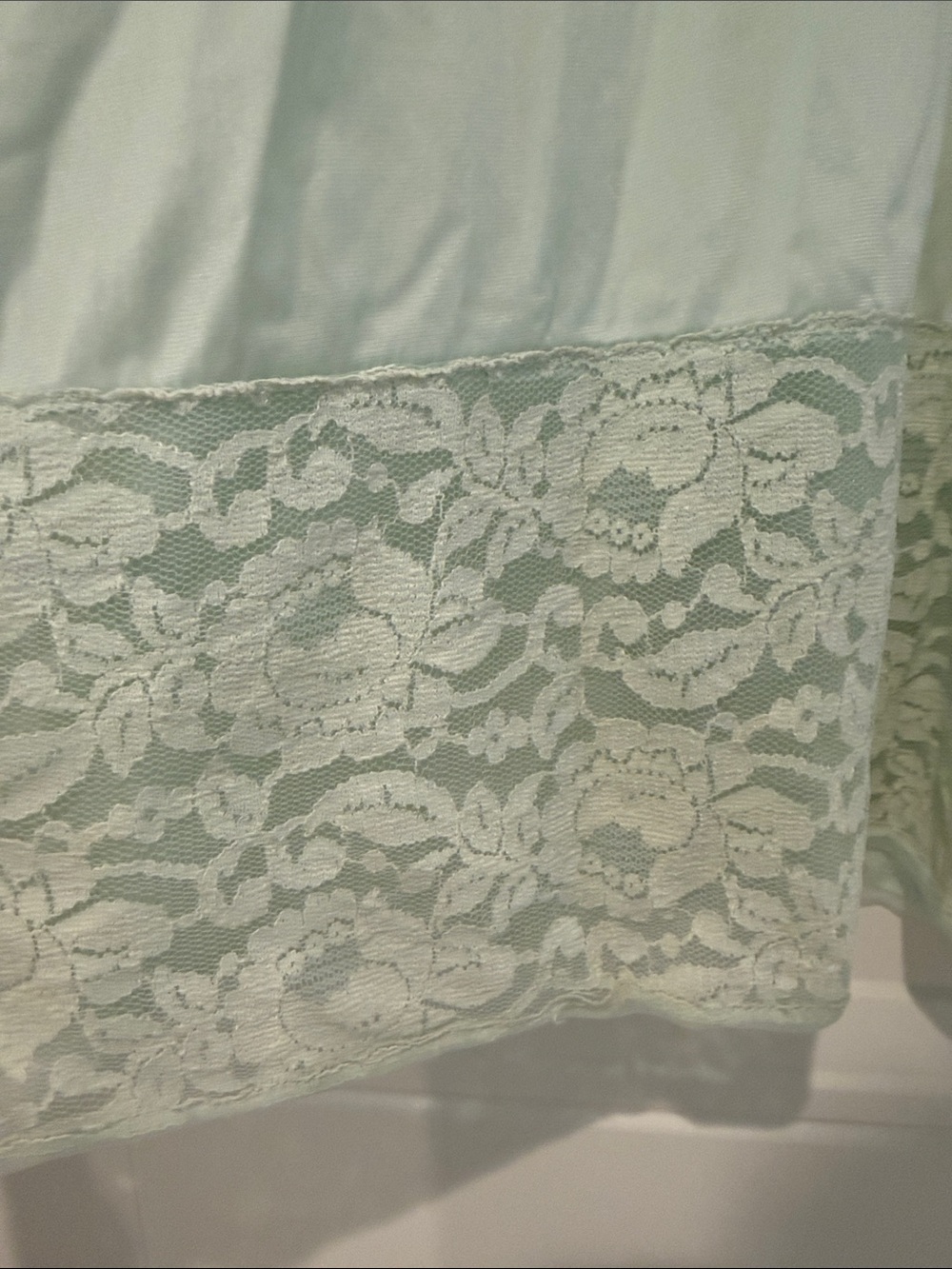 Women's Lace-Trim Slip Nightdress - Mint Green - Picture 5 of 6